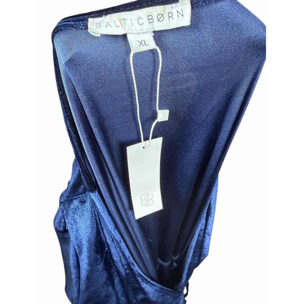 Baltic Born Velvet Wrap Dress NWT Sapphire Blue Long Sleeve Maxi Sz XL Holiday - Picture 13 of 15